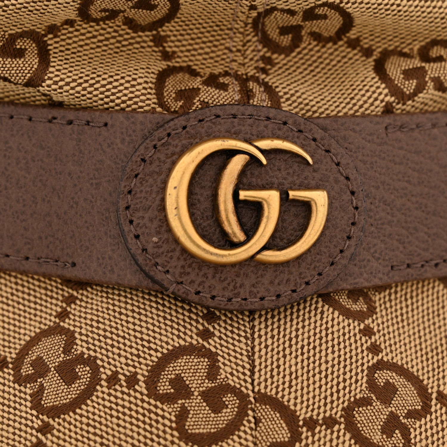 Gucci Monogram Textured Dollar Calfskin GG Jago Bucket Hat S Cacao Beige Cacao Beige 10 of 10
