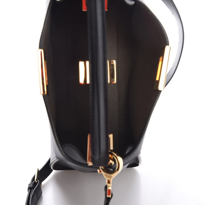 Fendi Vitello Tahiti Burro Medium Peekaboo Iconic Essentially Satchel Black Corda 5 of 7
