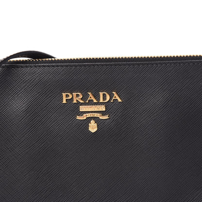 Prada Saffiano Small Flat Pouch Black 9 of 10
