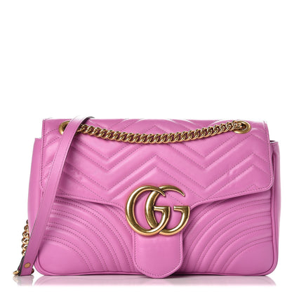 Gucci Calfskin Matelasse Medium GG Marmont Shoulder Bag Candy Mousse 1 of 10