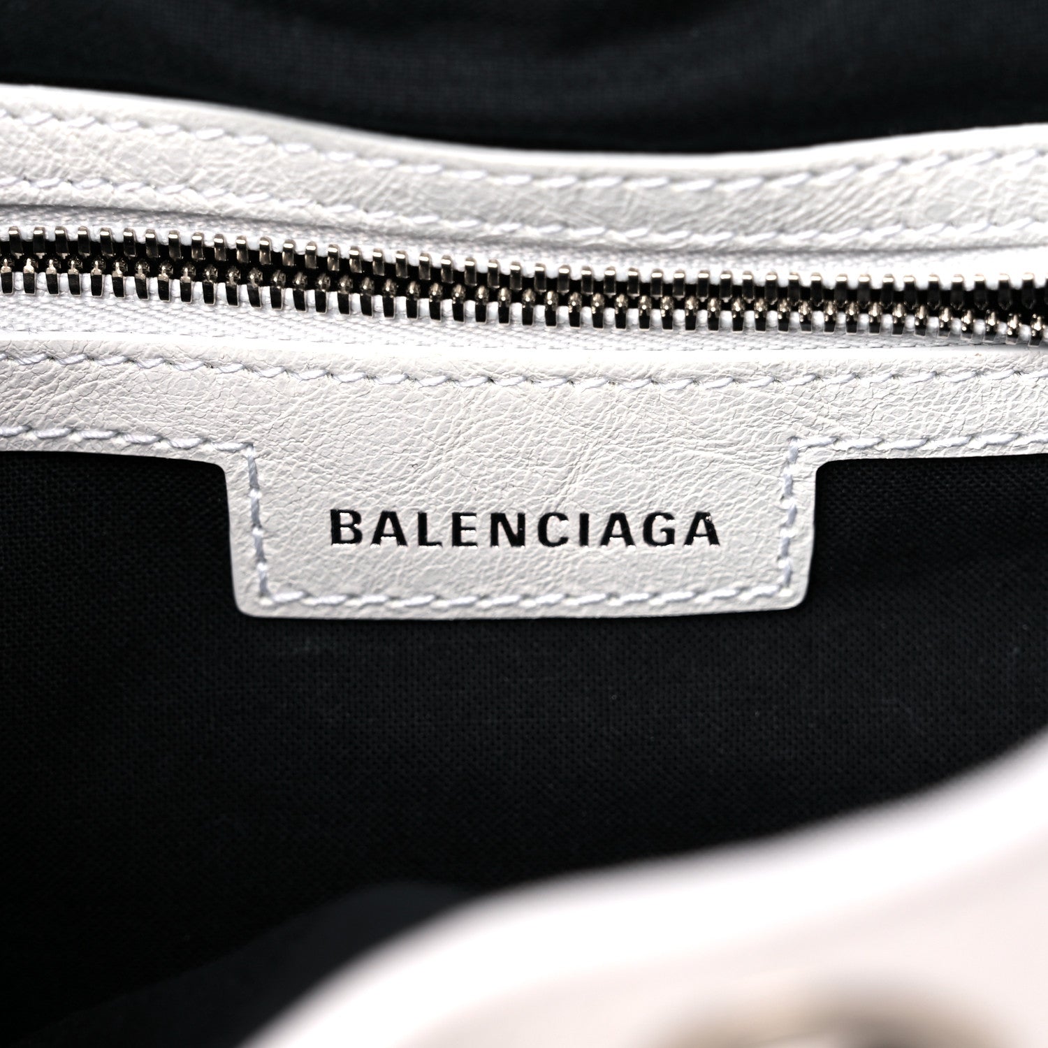 Balenciaga Agneau Arena Le Cagole Bucket Bag XS Optic White 7 of 11
