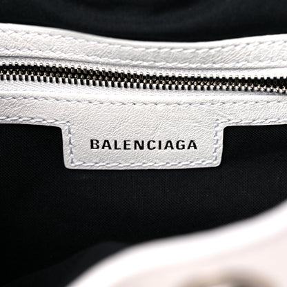 Balenciaga Agneau Arena Le Cagole Bucket Bag XS Optic White 7 of 11