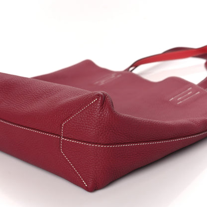 Hermes Taurillon Clemence Double Sens 36 Reversible Tote Rubis Bougainvillea 13 of 13