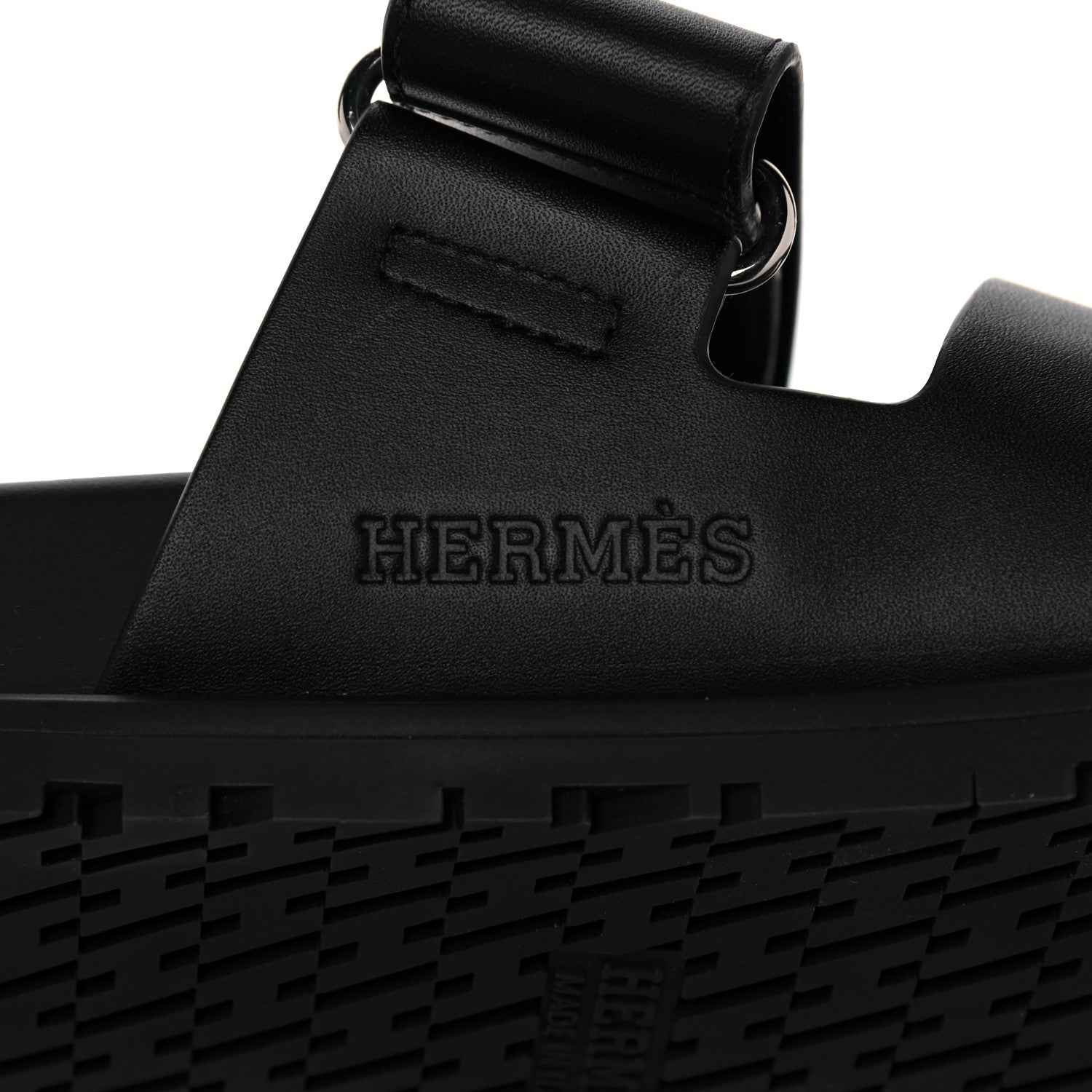 Hermes Calfskin Mens Chypre Sandals 41 Black 8 of 12