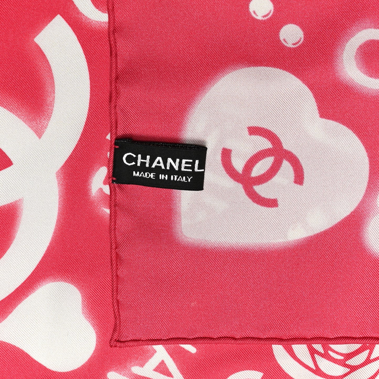 Silk CC Scarf Dark Pink White