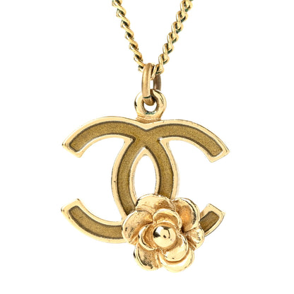 Chanel Resin CC Camellia Flower Necklace Gold 4 of 6