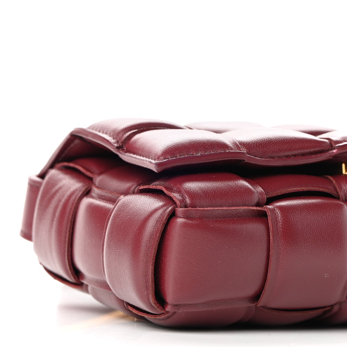 Nappa Maxi Intreccio Small Padded Cassette Crossbody Bag Barolo