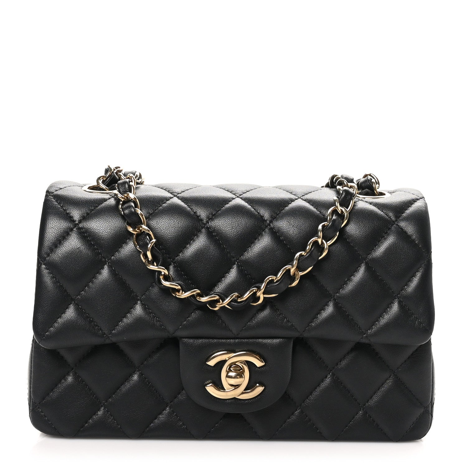 Chanel Lambskin Quilted Mini Rectangular Flap Black 1 of 10