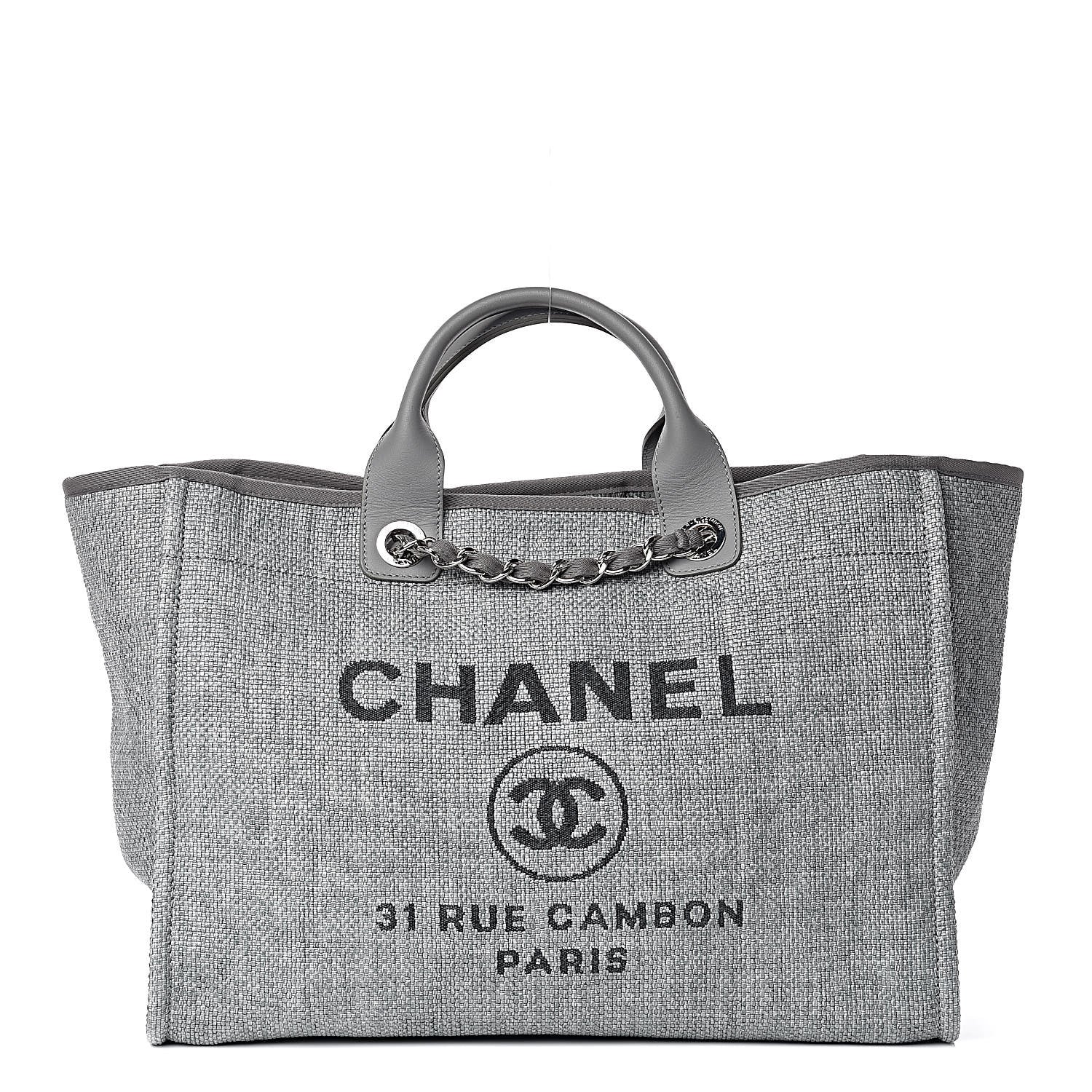 Chanel Canvas Large Deauville Tote Grey 1 of 11