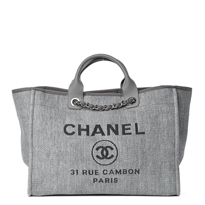 Chanel Canvas Large Deauville Tote Grey 1 of 11
