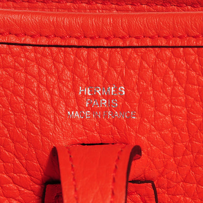 Hermes Taurillon Clemence Amazone Evelyne TPM Orange Poppy Saint Cyr 7 of 16