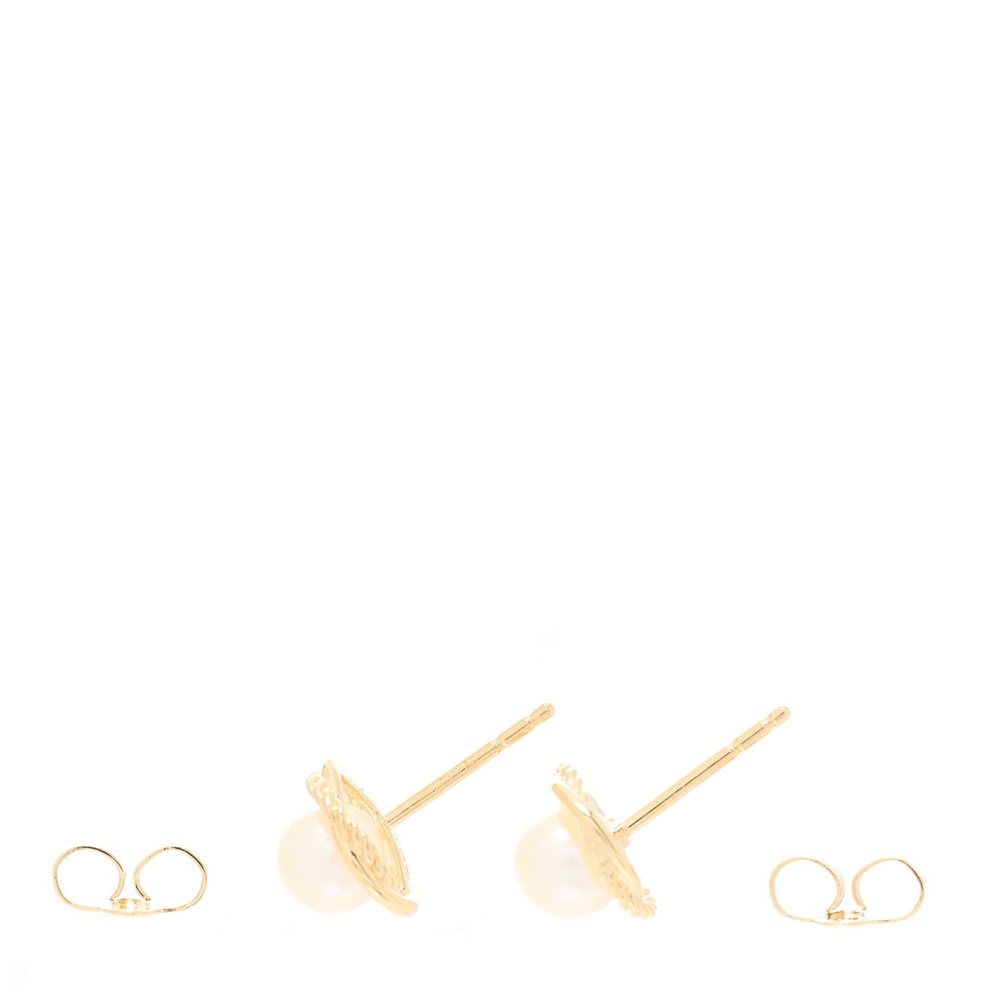 18K Yellow Gold Freshwater Pearl 6mm Infinity Earrings