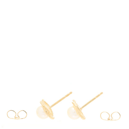 David Yurman 18K Yellow Gold Freshwater Pearl 6mm Infinity Earrings 2 of 3