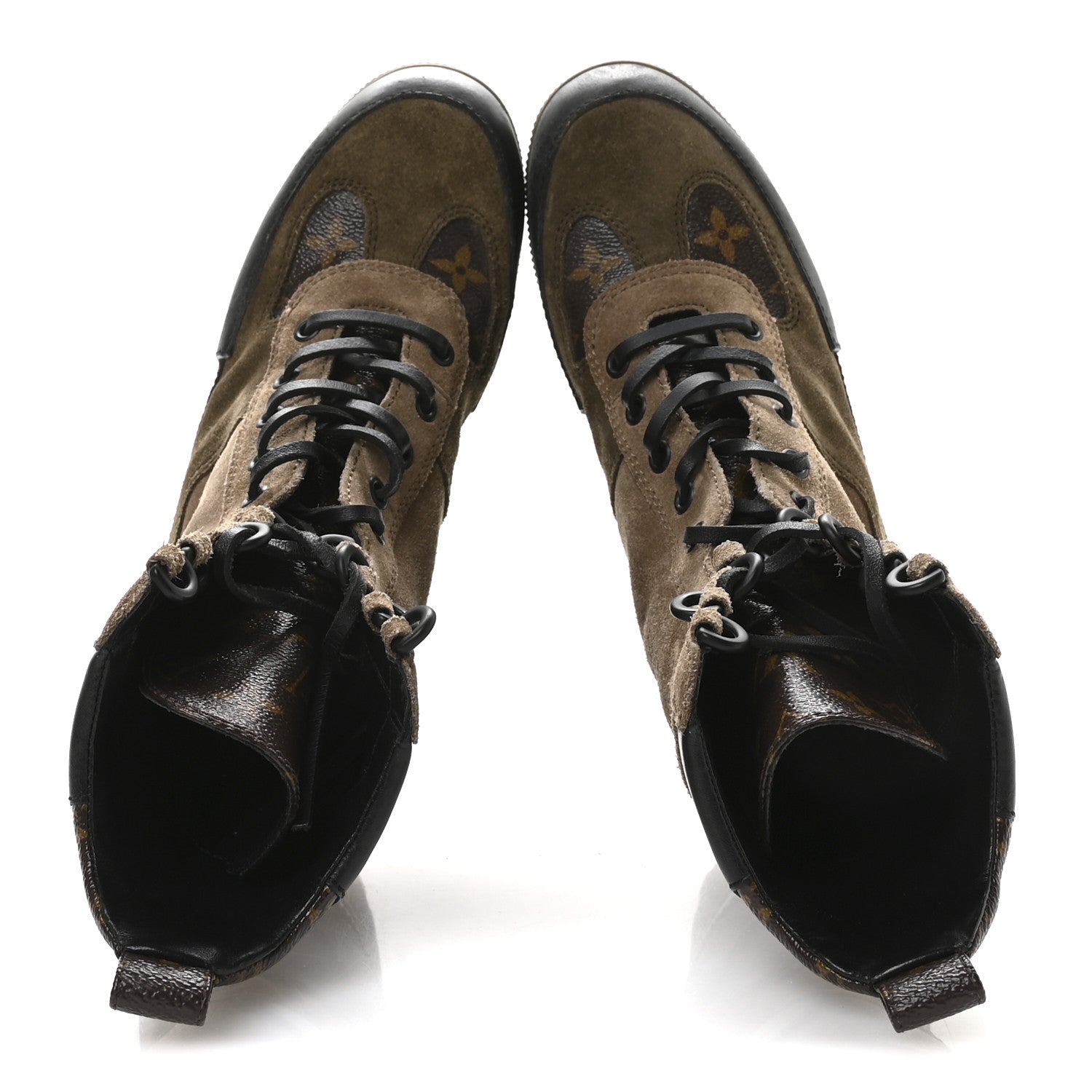 Louis Vuitton Suede Calfskin Monogram Laureate Platform Desert