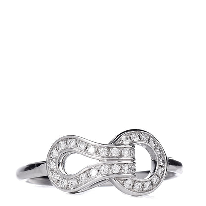 Cartier 18K White Gold Diamond 8mm Agrafe Ring 48 4.5 1 of 6