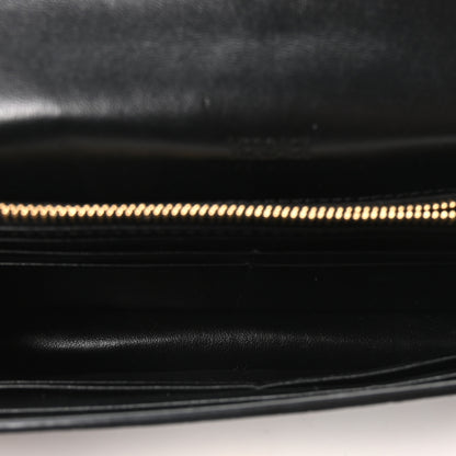 Versace Crocodile Embossed Calfskin Greca Goddess Wallet On Chain Black 5 of 9