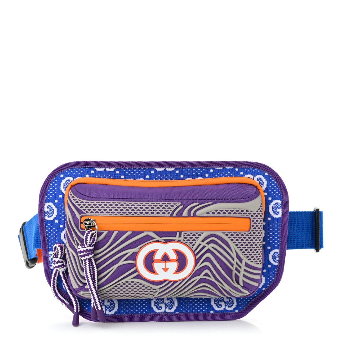 Jersey GG Monogram All Over Sporty Belt Bag Grey White Multicolor