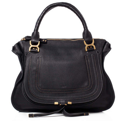 Chloe Leather Large Marcie Satchel Black 1 of 11