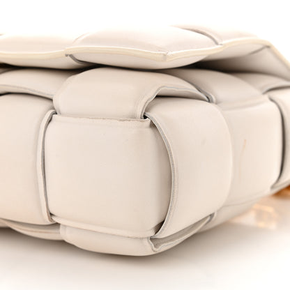 Bottega Veneta Lambskin Maxi Intreccio Padded Chain Cassette Crossbody Bag White 10 of 14