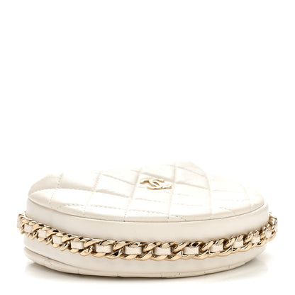 Chanel Lambskin Quilted Chain Around Pouch Hobo White 4 of 7