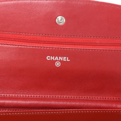 Chanel Patent Quilted Brilliant Wallet On Chain WOC Red 6 of 14