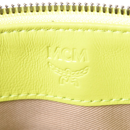 MCM Visetos Zip Pouch Neon Yellow 6 of 9