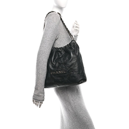 Chanel Shiny Calfskin Quilted Chanel 22 Black 3 of 23