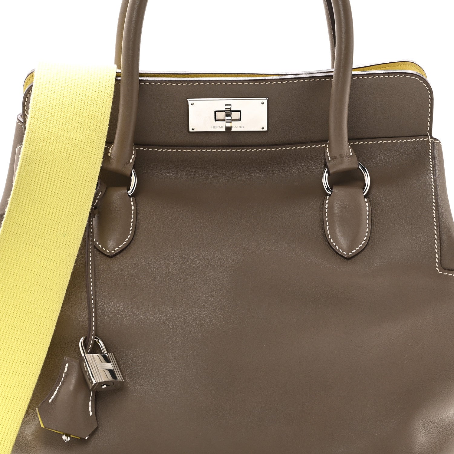 Hermes Swift Verso Toolbox 26 Etoupe Lime 7 of 11