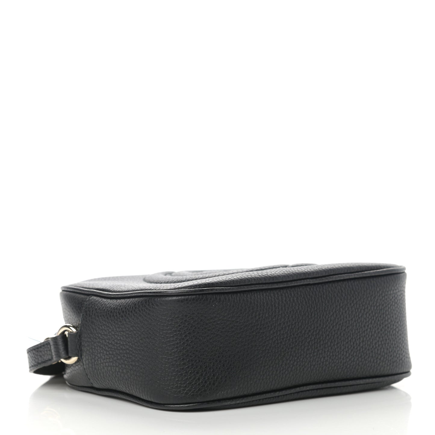 Pebbled Calfskin Small Soho Disco Bag Black