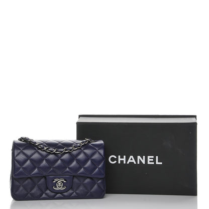 Chanel Lambskin Quilted Mini Rectangular Flap Dark Purple 8 of 8