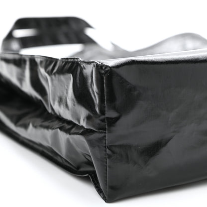 Gucci Patent Canvas Frame Logo Vertical Tote Black Crop 10 of 11