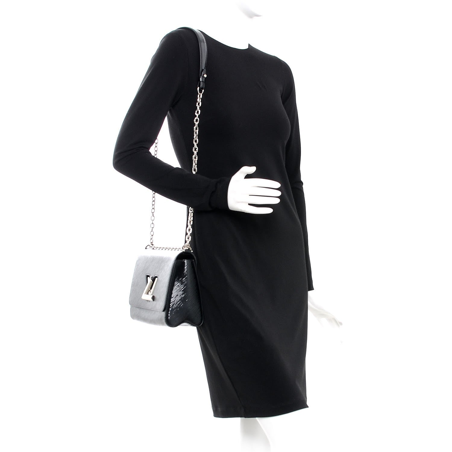 Louis Vuitton Electric Epi Twist Shoulder Bag MM Black 2 of 8
