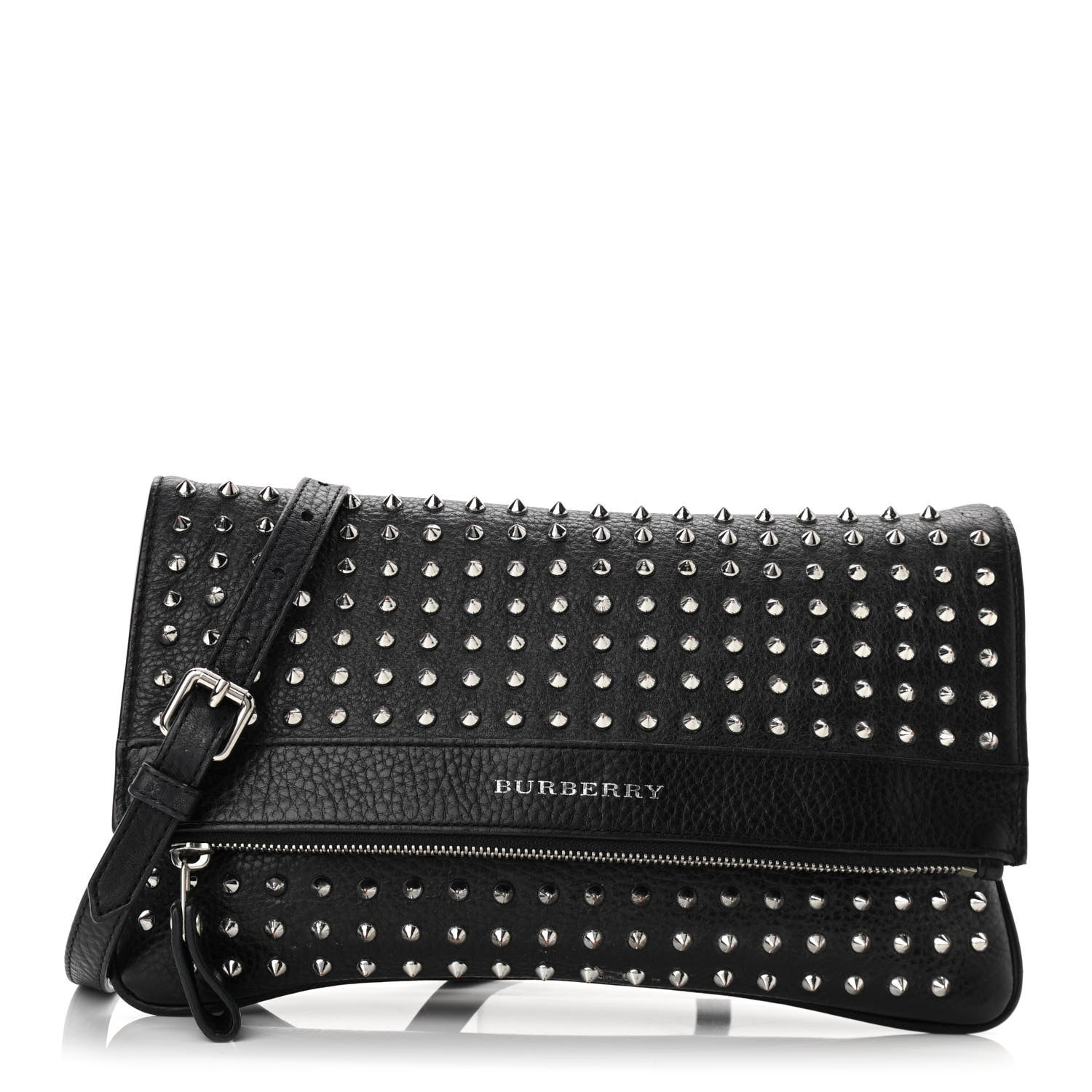 Burberry Calfskin Studded Shoulder Bag Black 1 of 10