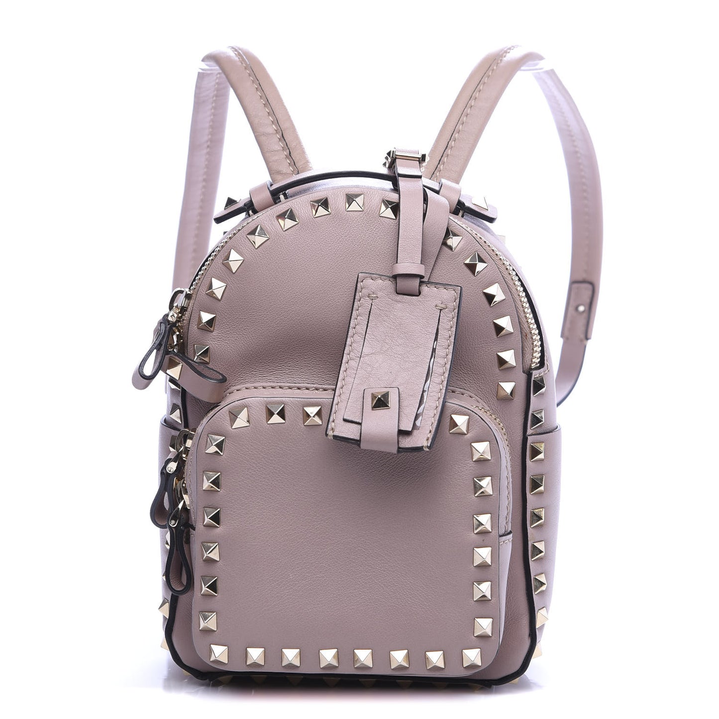 Calfskin Mini Rockstud Backpack Poudre