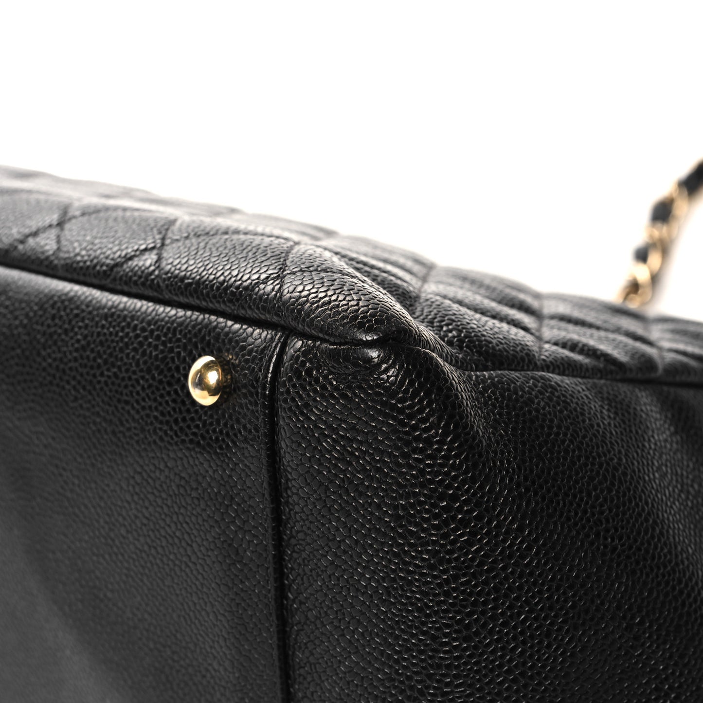 Caviar Quilted Grand Timeless Shopping Tote GTT Black