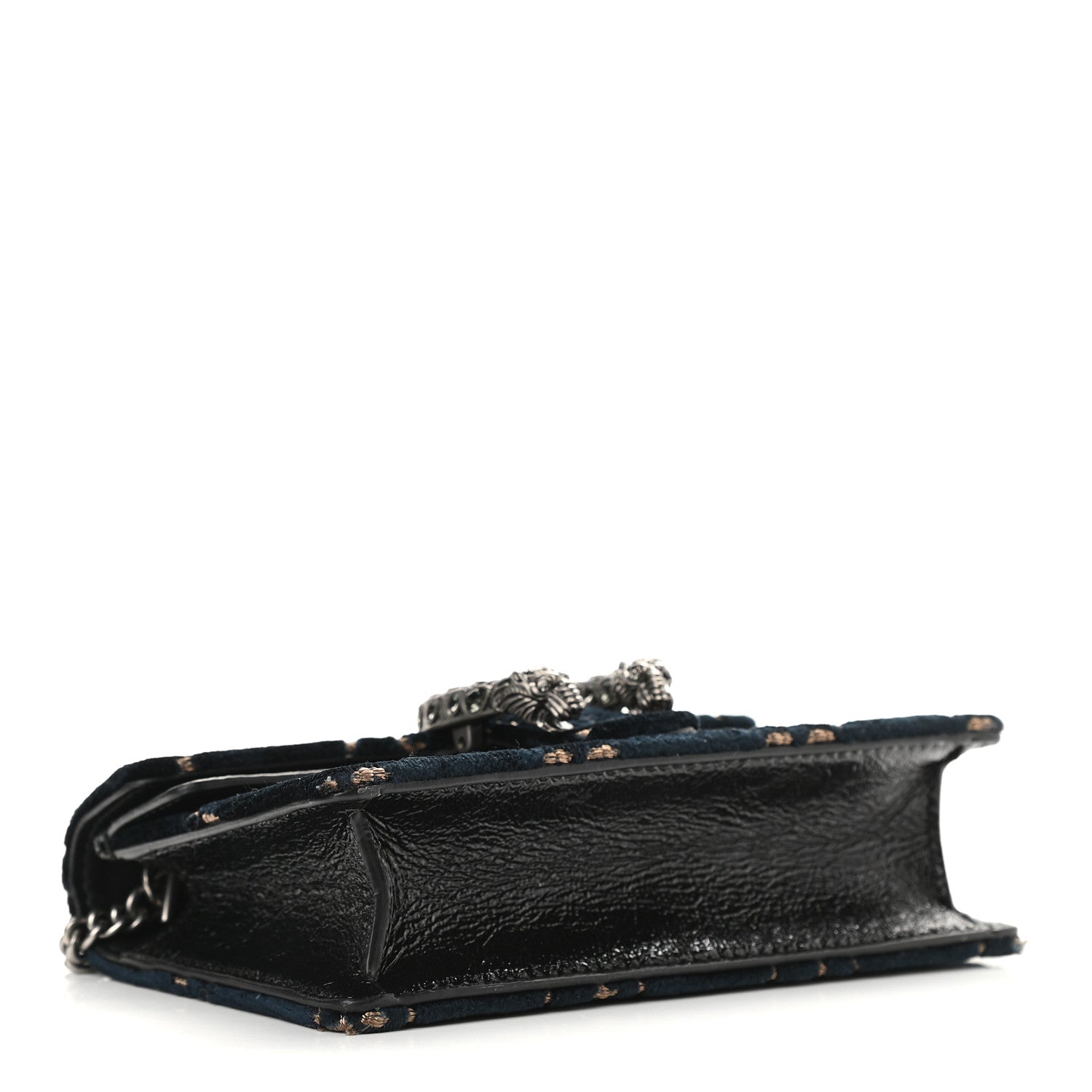 Gucci Velvet GG Monogram Super Mini Dionysus Shoulder Bag Blue Beige Black 4 of 8