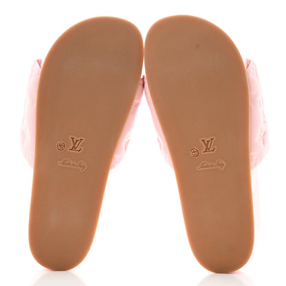 Louis Vuitton Lambskin Embossed Monogram Jumbo Flatform Mule Sandals 37.5 Rose Clair 8 of 8