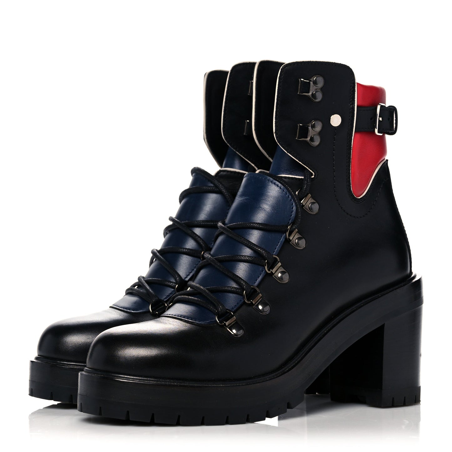 Greased Calfskin Promenade Boots 37 Black Multicolor
