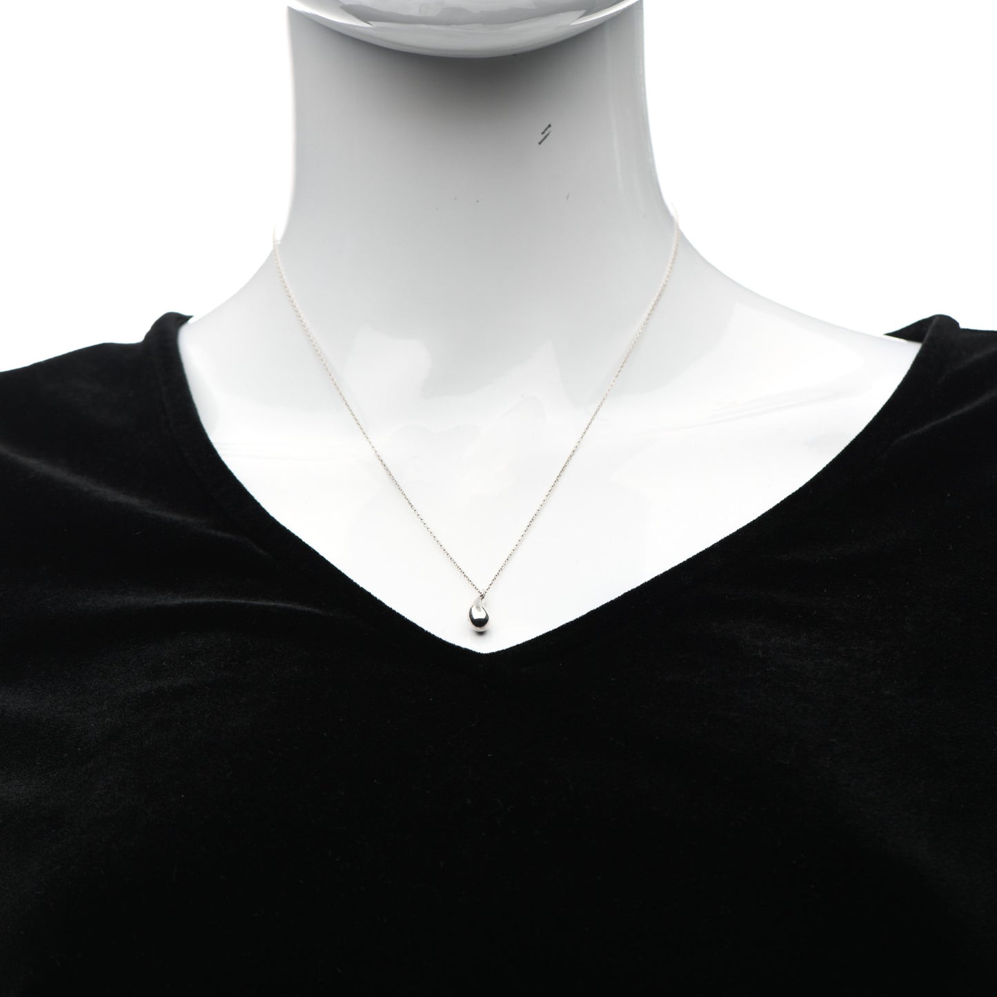 Sterling Silver 12mm Elsa Peretti Tear Drop Pendant Necklace