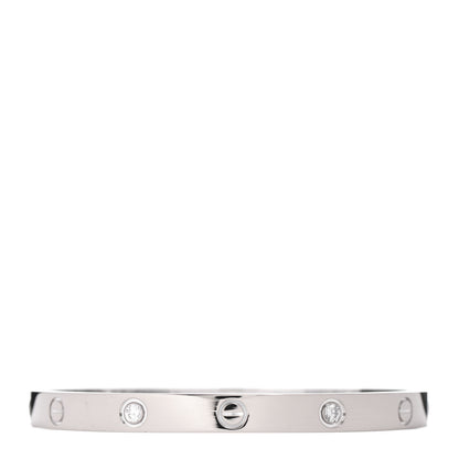 Cartier 18K White Gold 4 Diamond LOVE Bracelet 18 1 of 4