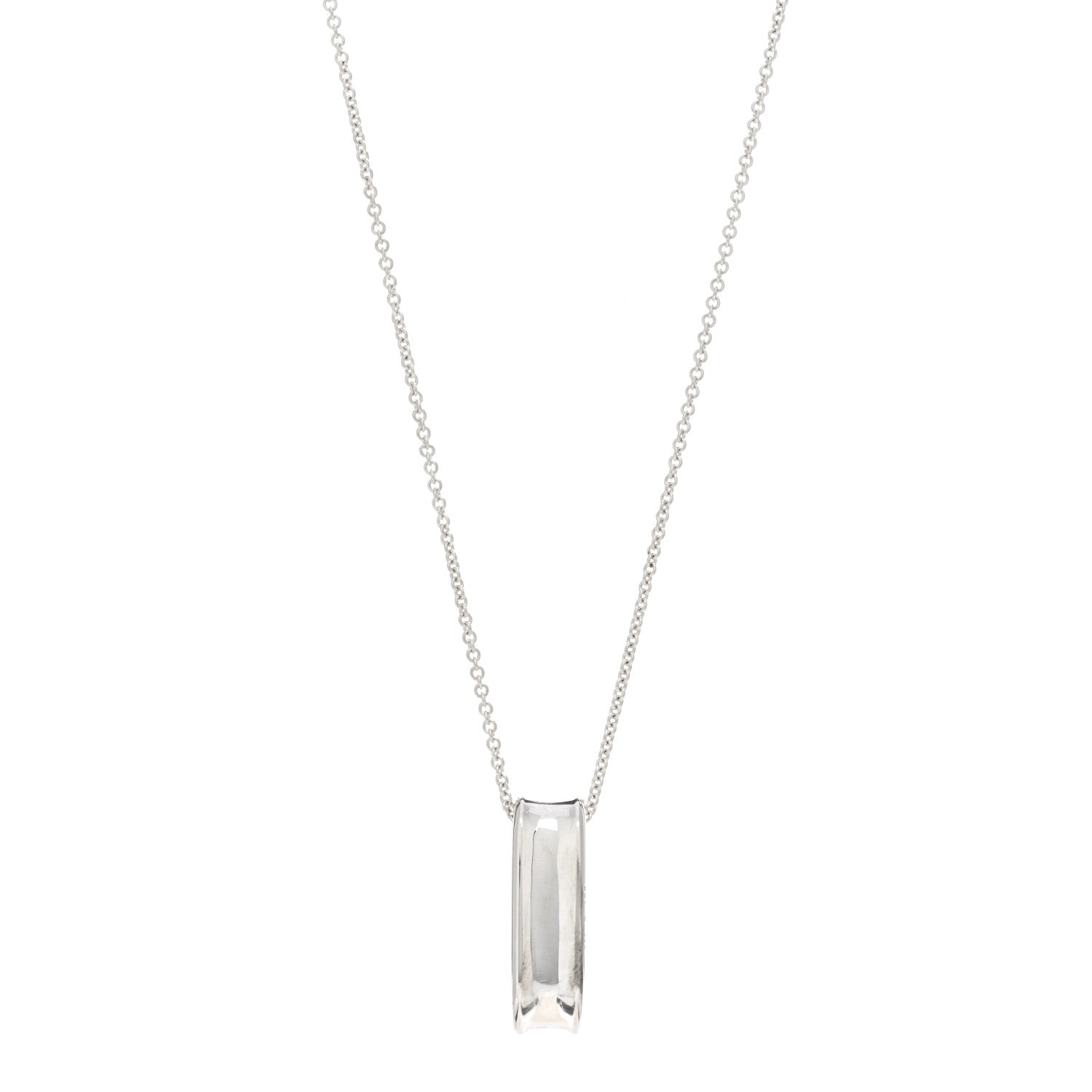 Tiffany Sterling Silver 1837 Oval Loop Pendant Necklace 1 of 4