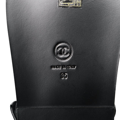 Chanel Grained Calfskin Velcro Dad Sandals 35 Black 6 of 9