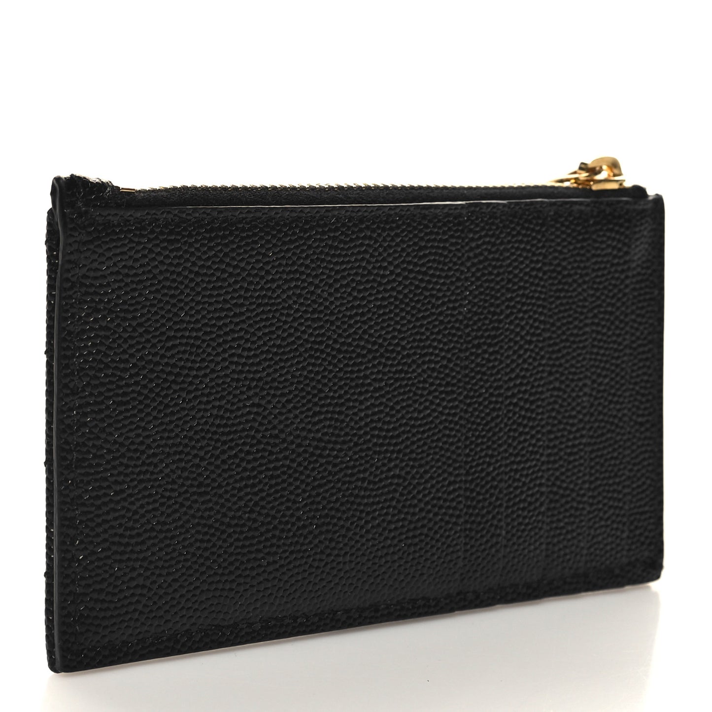 Grain De Poudre Matelasse Chevron Monogram Fragments Zippered Card Case Black
