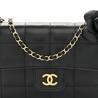 Chanel Lambskin Quilted Mini Chocolate Bar Camellia Flap Black 8 of 10
