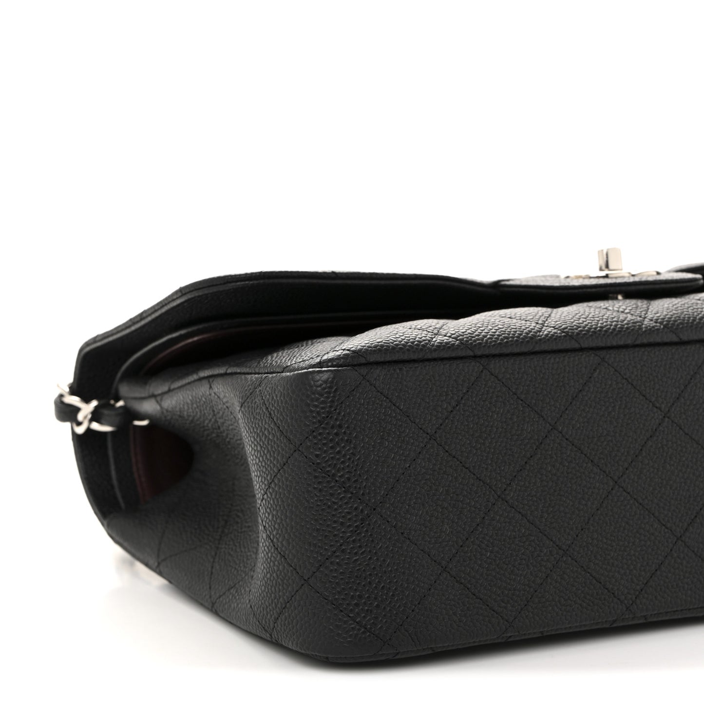 Caviar Quilted Jumbo Double Flap Black