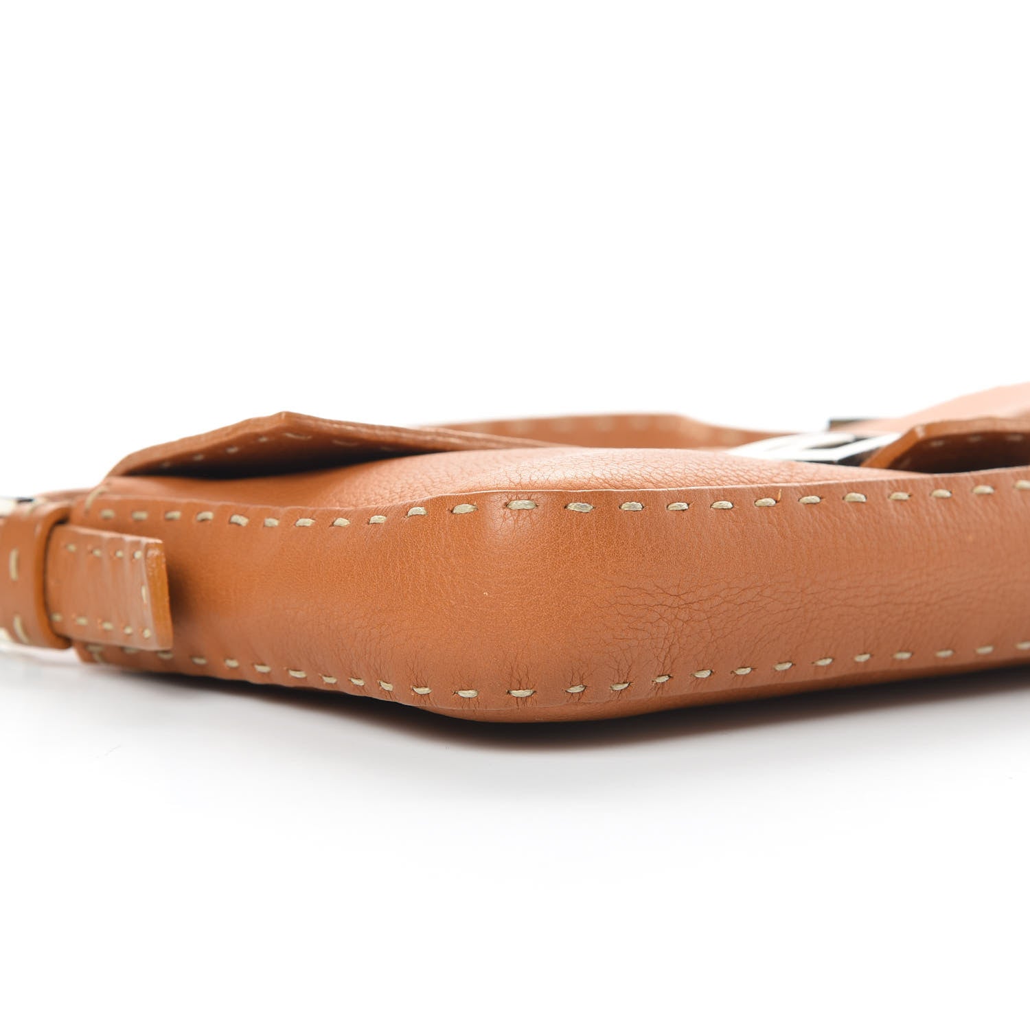 Fendi Calfskin Romano Selleria Baguette Brown 7 of 10