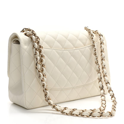 Chanel Caviar Quilted Jumbo Double Flap White 3 of 10