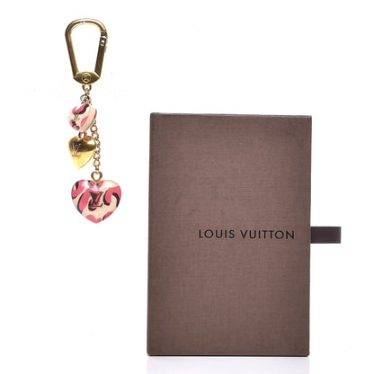 Louis Vuitton Leopard Heart Bag Charm Key Holder Blanc Corail 4 of 4