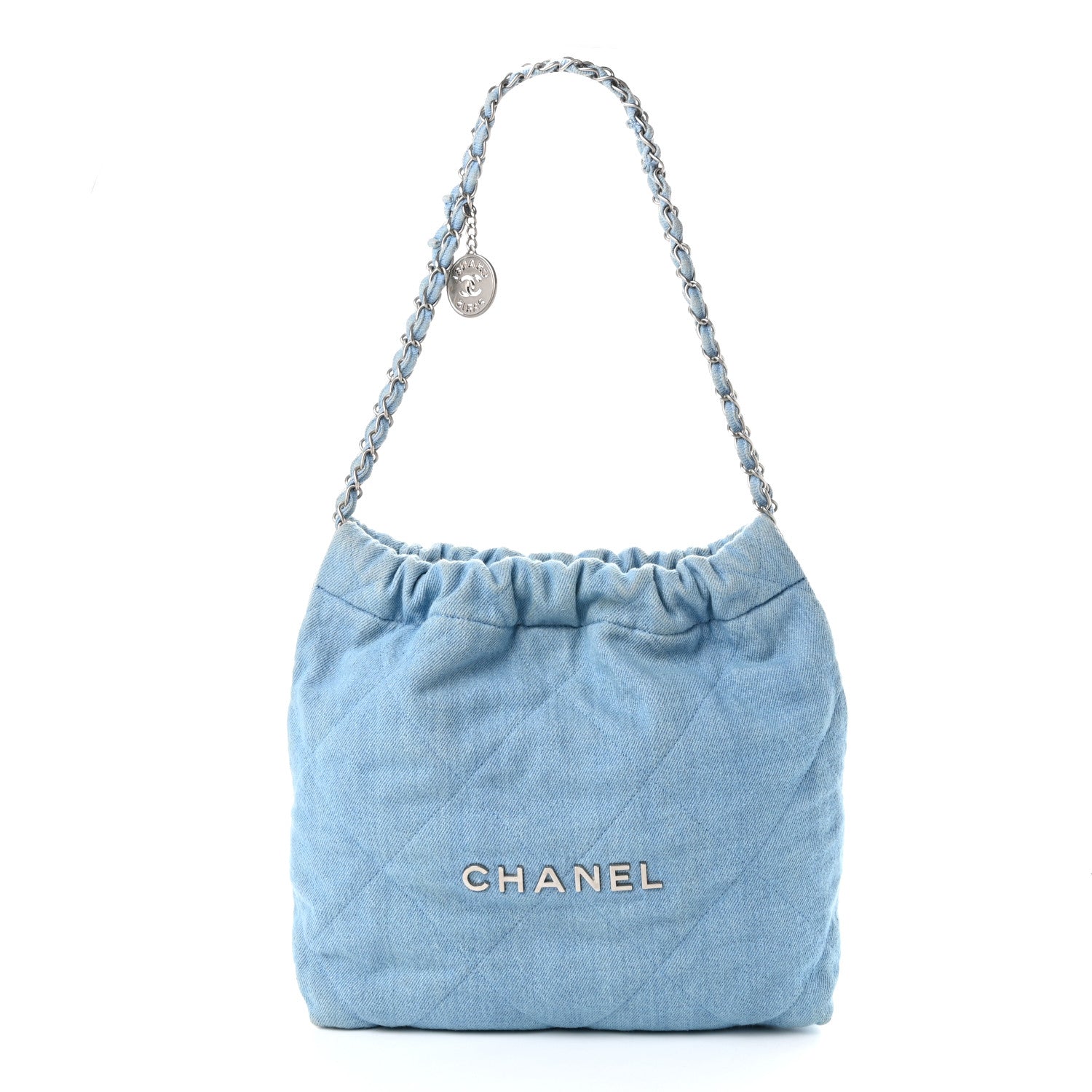 Chanel Denim Quilted Chanel 22 Light Blue 1 of 10