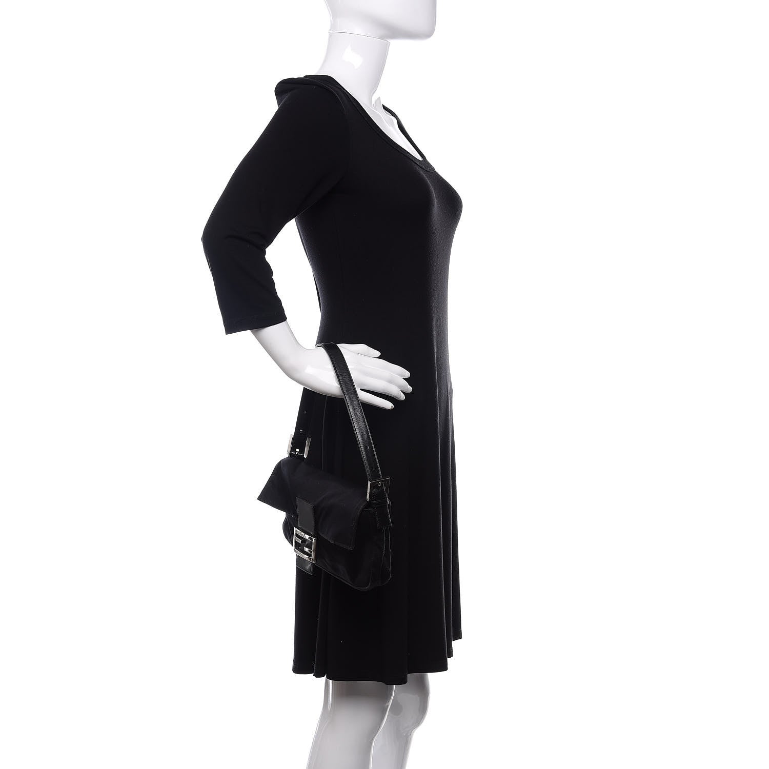 Fendi Satin Baguette Black 2 of 15